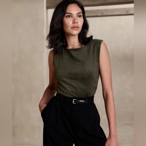 VEGAN SUEDE KNIT TOP